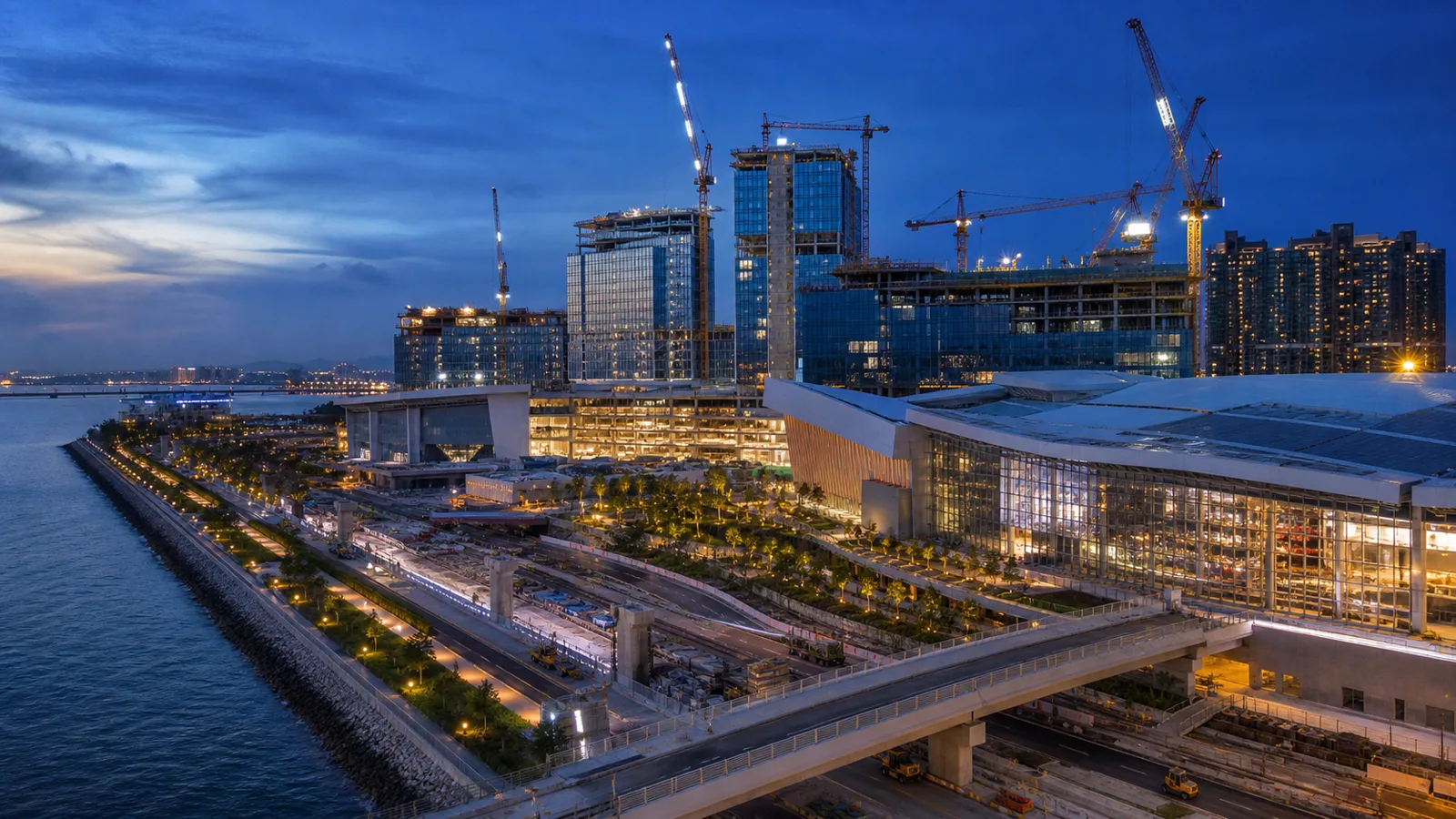 Large waterfront integrated resort complex under construction